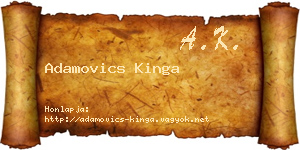Adamovics Kinga névjegykártya